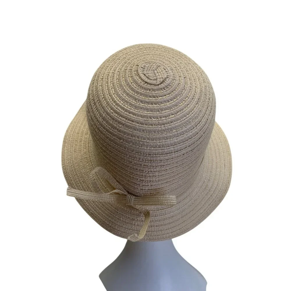 Physician Endorsed Women's Beige Wide Brim Adjustable Sun Hat With Bow One Size - Picture 3 of 6